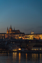 Night view of Prague Castle