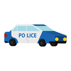 Isolated 3d white police car icon Vector illustration