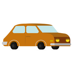 Isolated 3d orange car icon Vector illustration