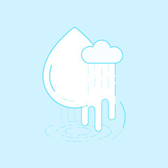 Different form of water. Water cycle. Vector illustration outline flat design style.