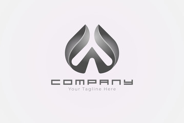 Initial W Trident Logo, Letter W, Drop and Trident combination,usable for brand or company logos, vector illustration