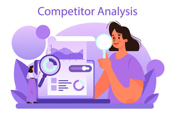 Competitor analysis concept. Market research and business strategy