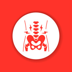 Pelvic arthritis color glyph icon. Inflammation joint.