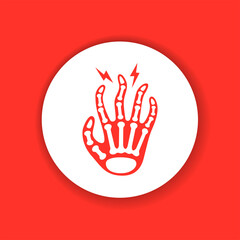 Fototapeta na wymiar Fingers arthritis color glyph icon. Inflammation joint.