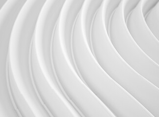 Abstract white wave background.  Modern curved Shape elements or wavy stripes. 3d Rendering.
