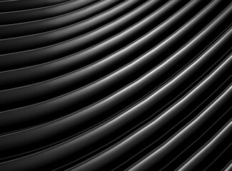 Abstract black wave background.  Modern curved Shape elements or wavy stripes. 3d Rendering.