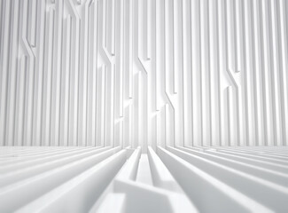 Abstract futuristic white line background. 3d Rendering.