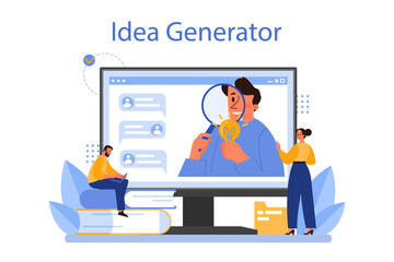 Idea online service or platform. Creative innovation or business solution
