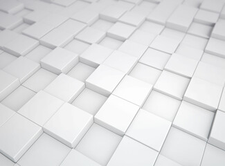 Abstract white blocks or cubes background. 3d Rendering.