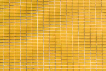 grunge yellow tile wall,  yellow wallpaper background	 - 434369233