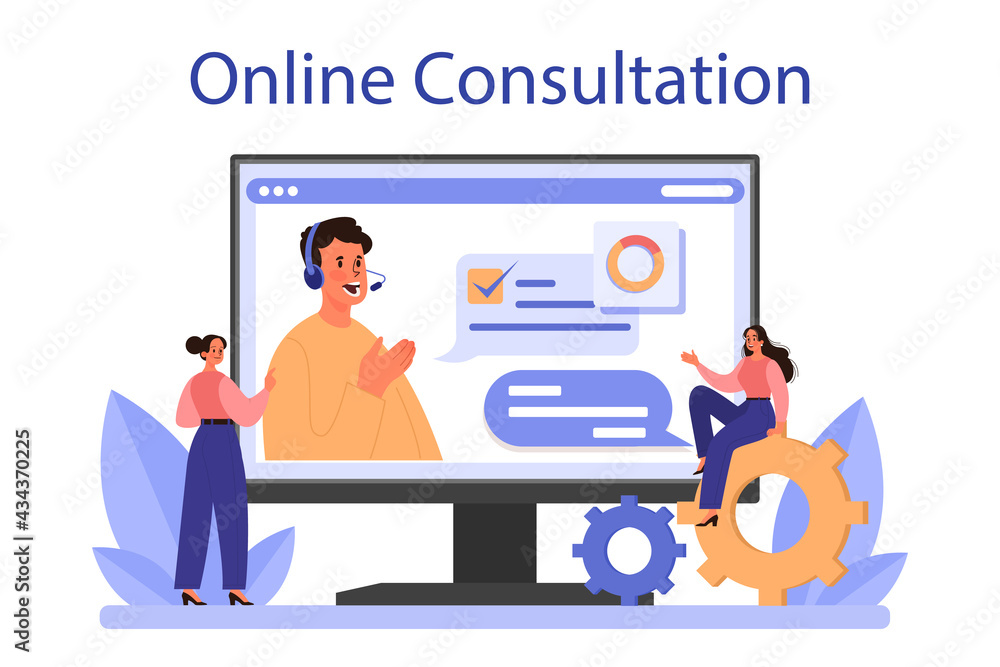 Poster website technical support online service or platform. web page