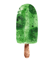 watercolor illustration of popsicles on white background. summer drawing