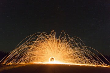 Fire wheel pyrotechnics