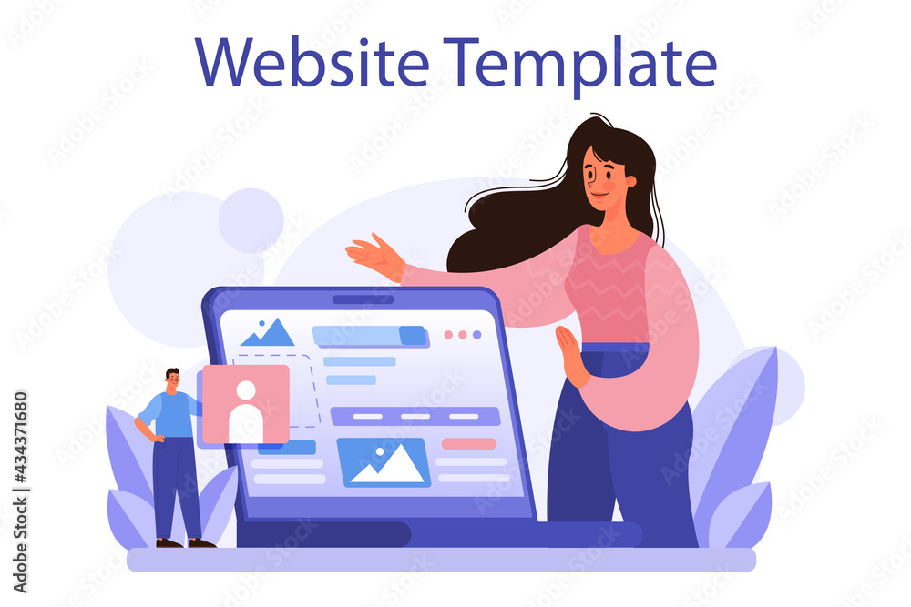 Poster website prototyping. web page modeling, interface development