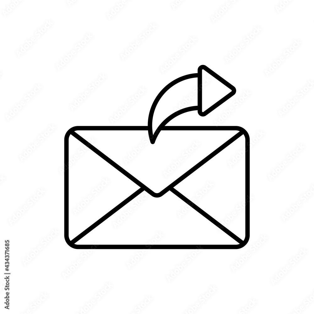 Poster mail sending vector outline icon style illustration. eps 10 file