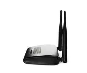 New modern Wi-Fi router isolated on white