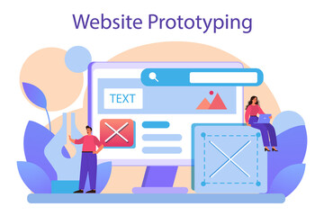 Website prototyping. Web page modeling, interface development