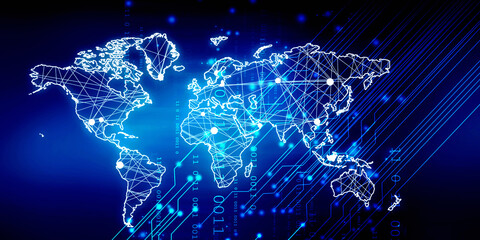 2d illustration world map abstract background