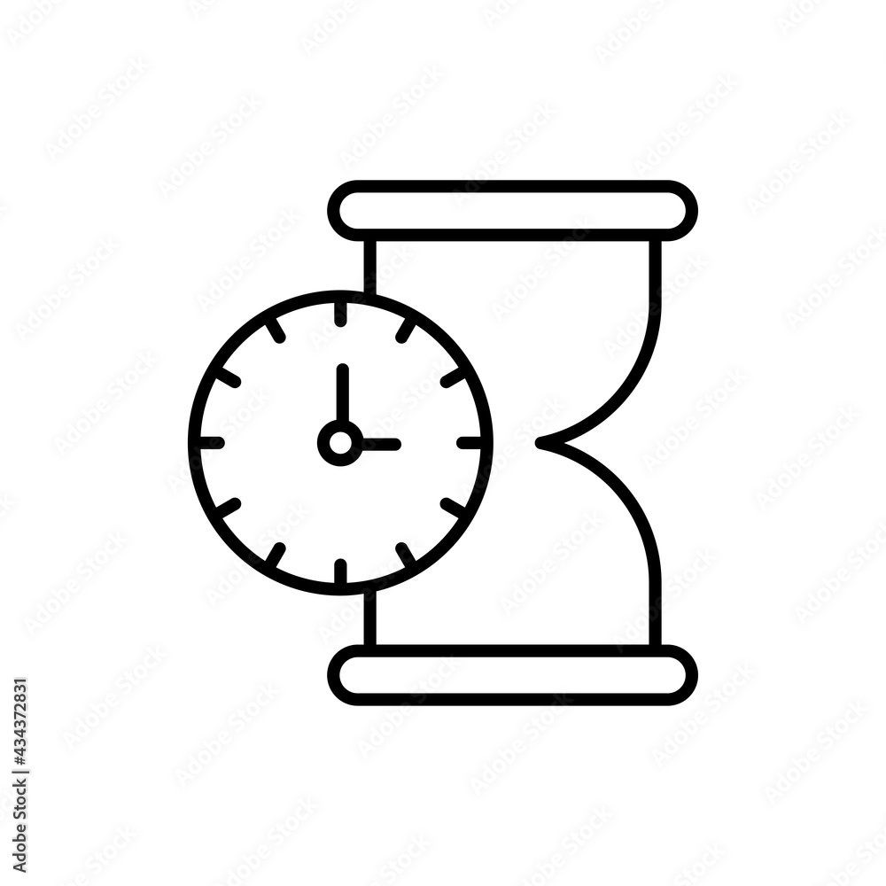 Poster processing time vector outline icon style illustration. eps 10 file