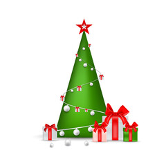 christmas tree with gift boxes