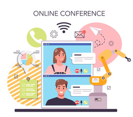 Business conveyor online service or platform. Business development