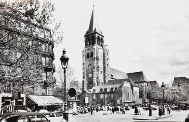 paris in france eglise saint germain in the 1950s