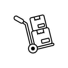 Hand Truck vector outline icon style illustration. EPS 10 File