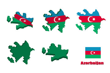 Azerbaijan map on white background. vector illustration.