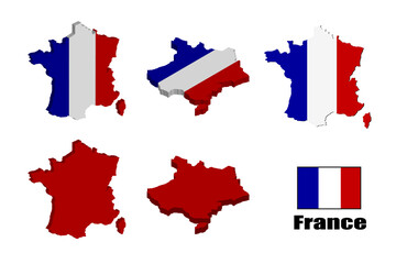 France map on white background. vector illustration.