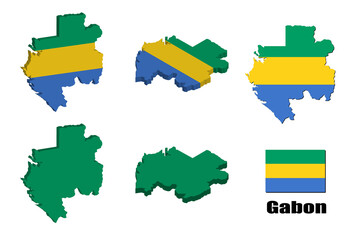 Gabon map on white background. vector illustration.