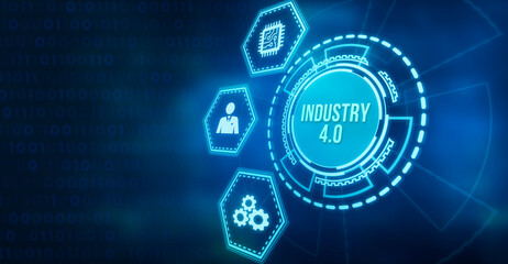 Internet, business, Technology and network concept.Industry 4.0 Cloud computing, physical systems, IOT, cognitive computing industry.