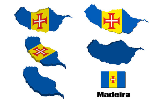 Madeira map on white background. vector illustration.