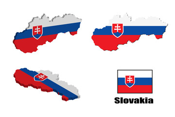 Slovakia map on white background. vector illustration.