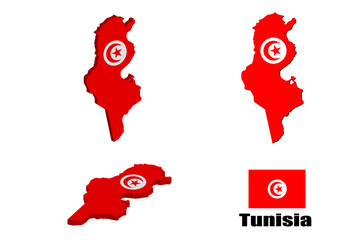 Tunisia map on white background. vector illustration.