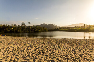 River, beach and Ocean, Sierra nevada Santa Marta Colombia  