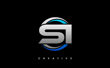 SI Letter Initial Logo Design Template Vector Illustration - obrazy, fototapety, plakaty