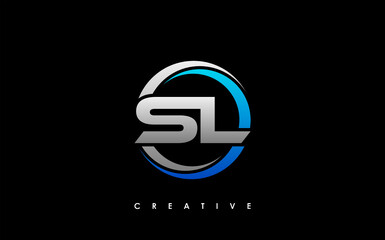 SL Letter Initial Logo Design Template Vector Illustration