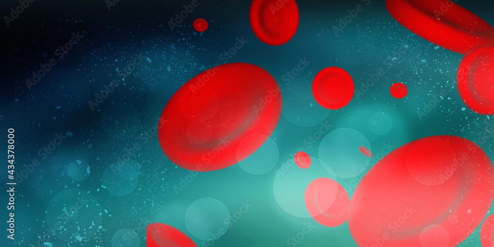 Poster 3d rendering red streaming blood cells background