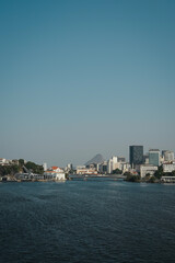 city skyline, Bridge, buildings, and mountains in Rio de Janeiro. Brazil.