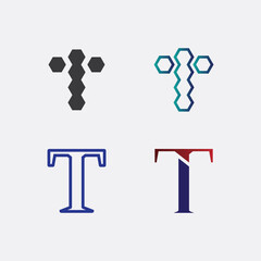 T letter, T logo vector font alphabet design and icon T