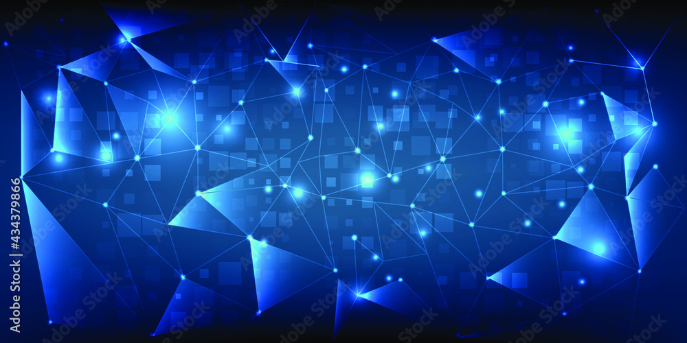 Poster abstract blue hi tech dot connecting network digital technology background.vector illustrations.
