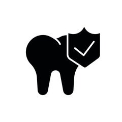 Regular dental check-ups glyph icon. Dental services and therapy. Vector isolated black illustration.