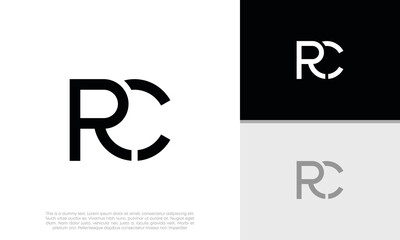 Initials RC logo design. Initial Letter Logo.