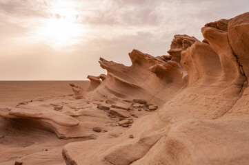 Sand Sculptures in the desert of UAE - obrazy, fototapety, plakaty