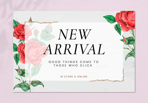 Red Roses Frame Editable Template