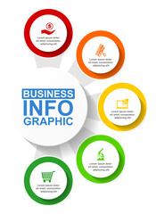 Infographic vector template for presentation, chart, diagram, graph, business concept with 5 options.