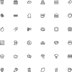 icon vector icon set such as: fettuccine, chop, wine, electric, teapot, froth, lamb, bacon, sale, single, online, decorative, bowl, technology, elements, marine, plate, poultry, eating, storefront
