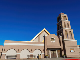 Sunny exterior view of the St Peter the Apostle