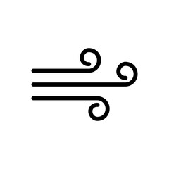 Icono de viento. Concepto de clima frío, soplar