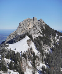 Winterwanderung zur Scheibenwand: Blick zur Kampenwand